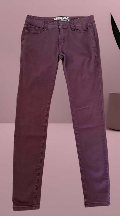 Rubberband Stretch Denim - Rubberband Stretch Purple Skinny Jeans Size 29